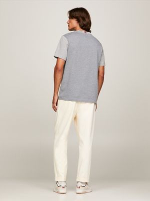 grey jersey crest logo t-shirt for men tommy hilfiger