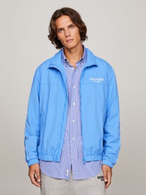 Tommy Hilfiger Veste - Mix Media Stand Collar Jacket (Bleu) - Vêtements  chez Sarenza (601881)