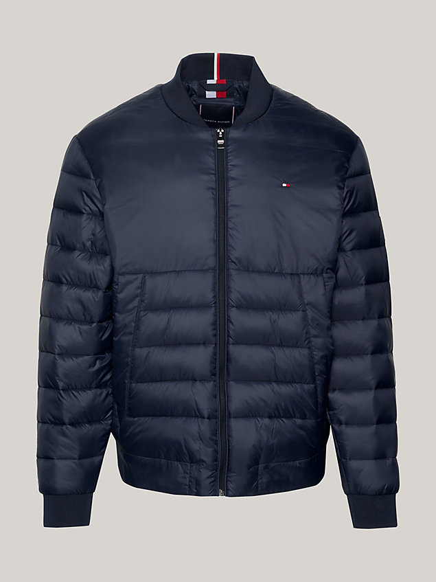 blue th warm packable quilted bomber jacket for men tommy hilfiger