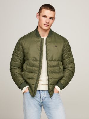 Water Repellent Packable Quilted Bomber Jacket Khaki Tommy