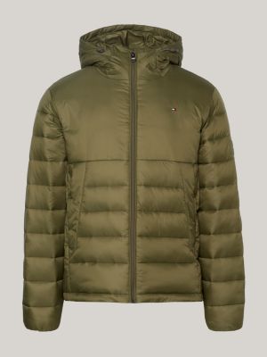 TH Warm verstaubare Steppjacke mit Kapuze | Khaki | Tommy Hilfiger