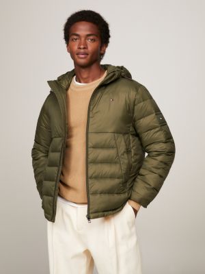 TH Warm Packable Quilted Hooded Jacket Khaki Tommy Hilfiger