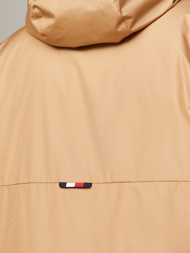 khaki logo hooded portland jacket for men tommy hilfiger