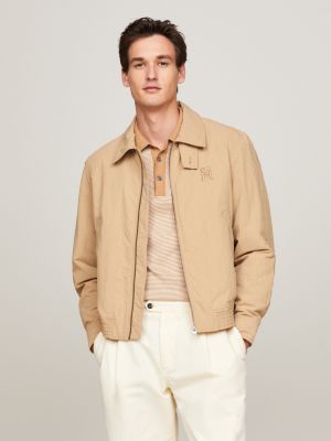 Tommy Hilfiger - Chaqueta bomber con cuello tradicional para hombre, color  marrón, talla mediana Tommy Hilfiger Chaqueta de bombardero