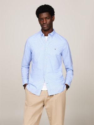 Buy Tommy Hilfiger Men Light Blue English Horizontal Stripe Flex Casual  Shirt - NNNOW.com