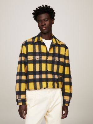 Black and yellow checkered jacket best sale