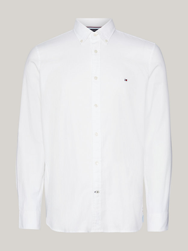 white flex dobby slim fit shirt for men tommy hilfiger