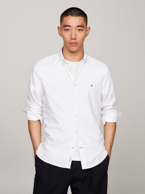 Flex Dobby Slim Fit Shirt White Tommy Hilfiger