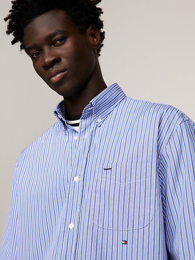 Premium Classics Stripe Regular Fit Shirt | Blue | Tommy Hilfiger