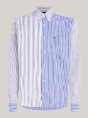TOMMY HILFIGER Camisa de rayas color block de corte regular - BRIGHT WHITE  MULTI - TOMMY …