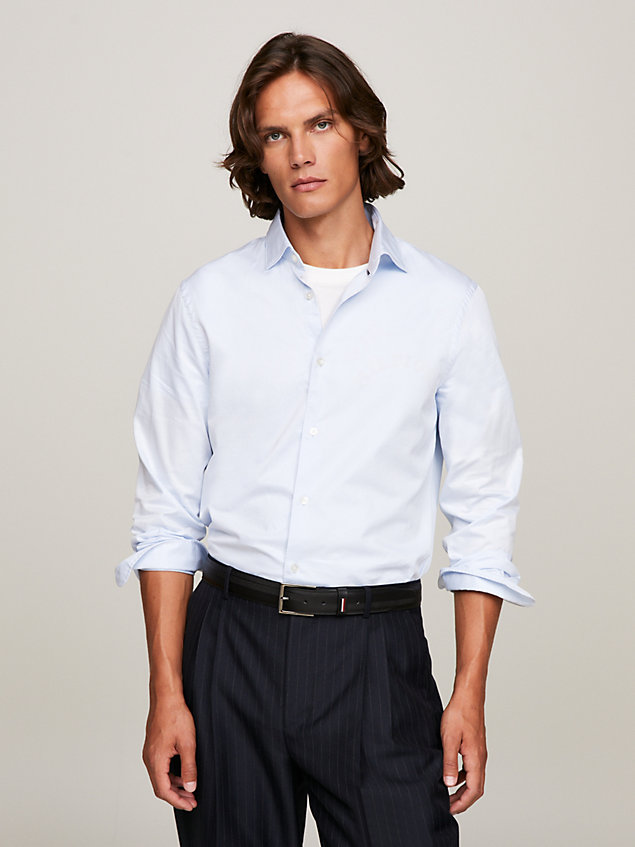 blue essential slim fit shirt for men tommy hilfiger