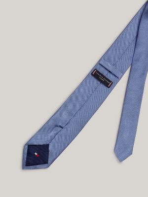 blue krawatte aus reiner seide für herren - tommy hilfiger
