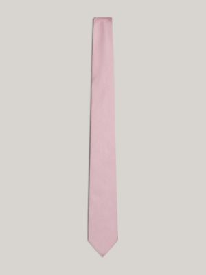 Pure Silk Woven Tie Pink Tommy Hilfiger