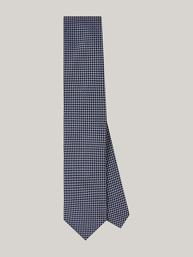 grey pure silk woven tie for men tommy hilfiger