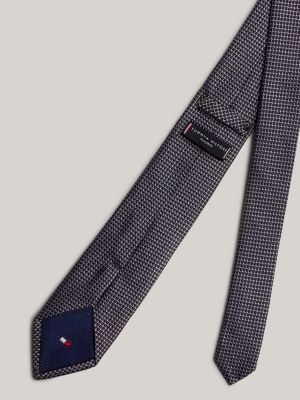 khaki seidenkrawatte mit dezentem webmuster für herren - tommy hilfiger