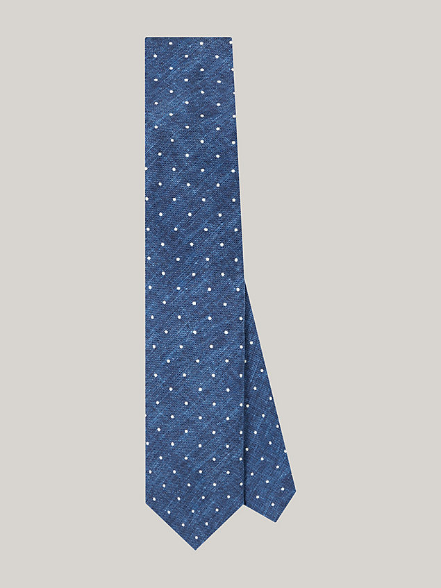 corbata de lunares en pura seda blue de hombres tommy hilfiger
