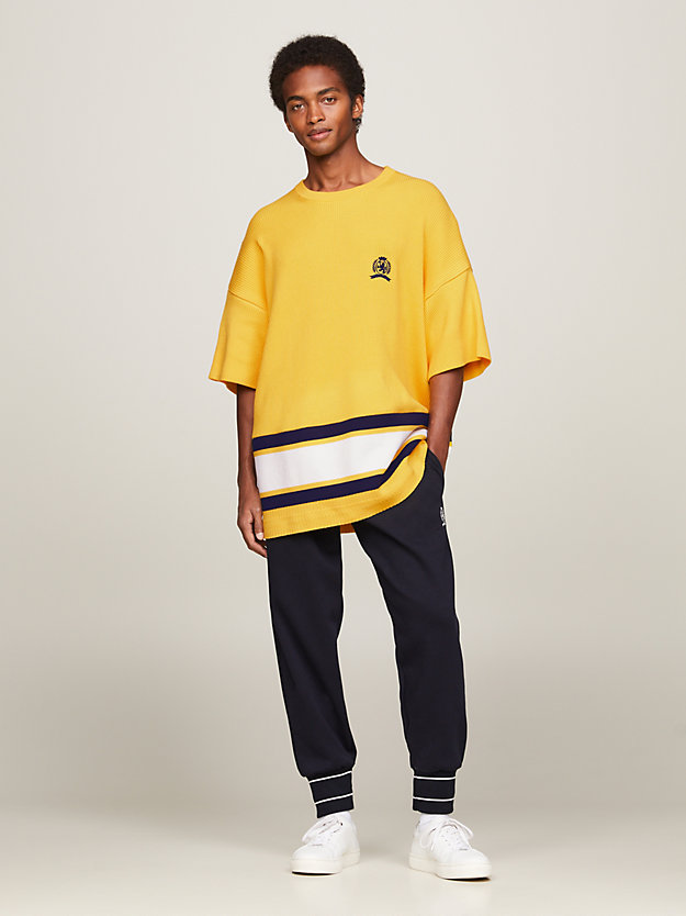 Crest Oversized Knitted T-Shirt | Yellow | Tommy Hilfiger