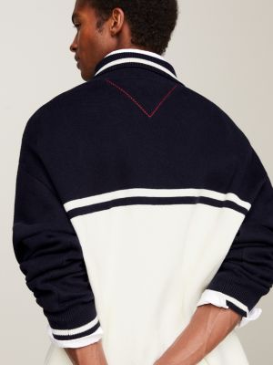Crest Relaxed Polo Jumper | Blue | Tommy Hilfiger