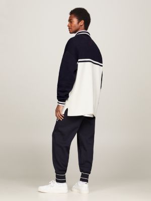 blue crest relaxed polo jumper for men tommy hilfiger