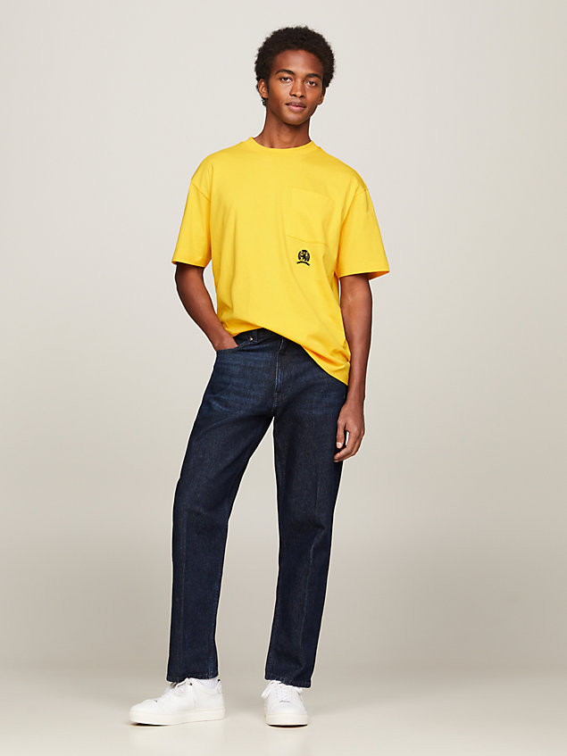 yellow crest patch pocket t-shirt for men tommy hilfiger