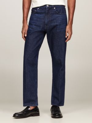 blue lässige jeans mit whisker-effekt für herren - tommy hilfiger
