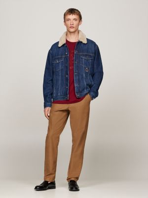 braun tapered fit chinos aus stretch-gabardine für herren - tommy hilfiger