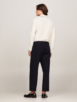 Pleated Tapered Fit Trousers | Blue | Tommy Hilfiger