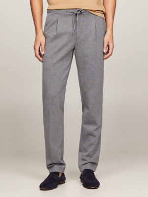 grey denton straight fit hose mit tunnelzug für herren - tommy hilfiger