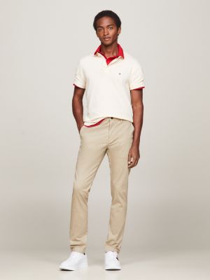 beige bleecker slim straight fit chinos für herren - tommy hilfiger
