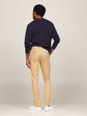  Pantalón casual elástico caqui para hombre con corte