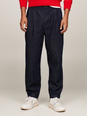 denim relaxed fit denim-chinos mit falten für herren - tommy hilfiger