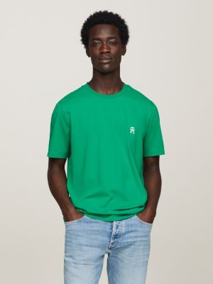 Mens plain outlet green t shirt