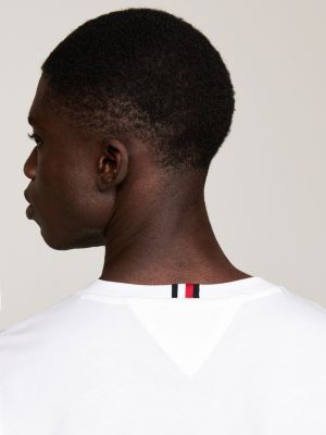 white th monogram embroidery t-shirt for men tommy hilfiger