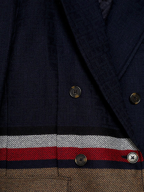 blue tommy x pendleton new york stripe boxy blazer for men tommy hilfiger