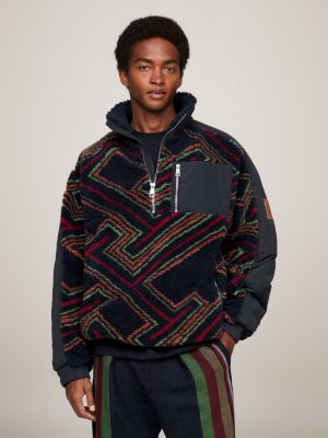 Tommy x Pendleton New York TH Monogram Fleece Anorak | Blue | Tommy ...