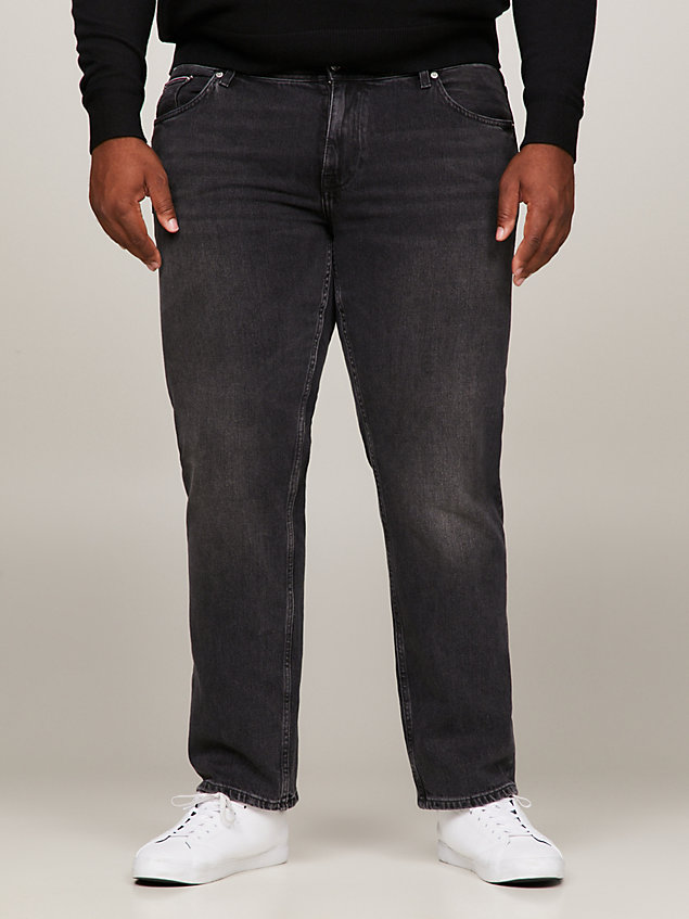 denim plus madison regular zwarte jeans voor heren - tommy hilfiger