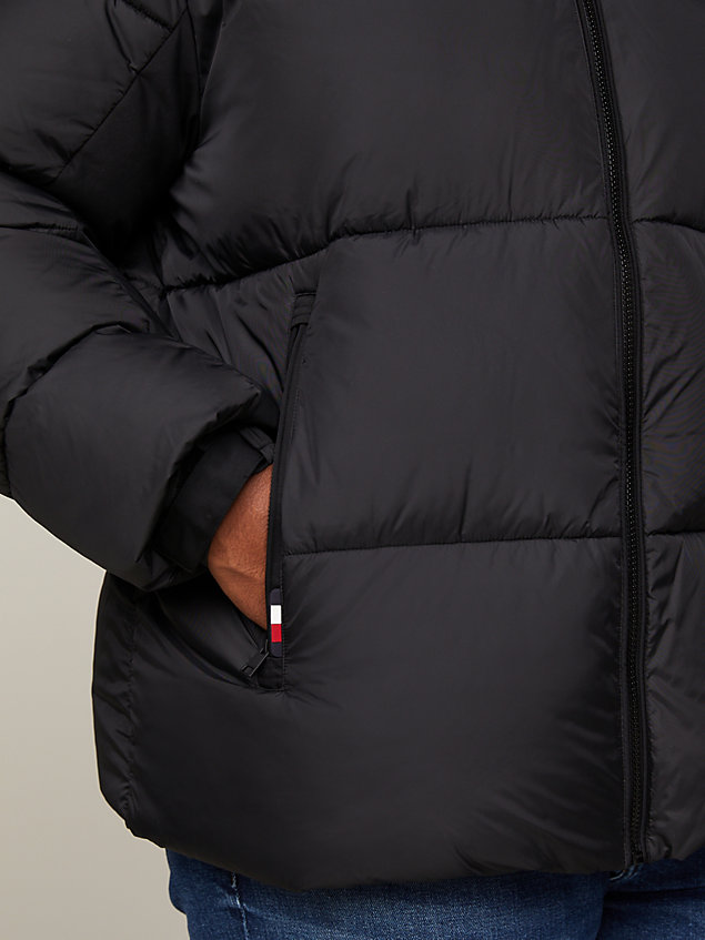 black pikowana kurtka plus dla mężczyźni - tommy hilfiger