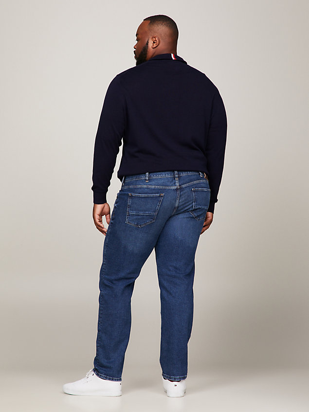 jeans plus madison regular fit con scoloriture denim da uomo tommy hilfiger