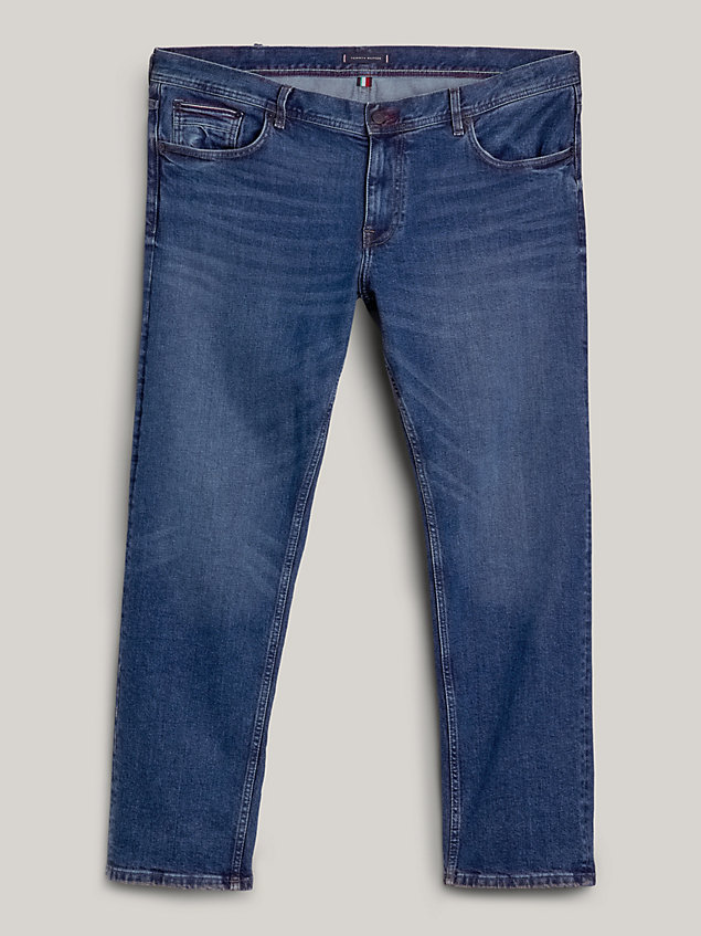 denim plus madison regular jeans met fading voor heren - tommy hilfiger