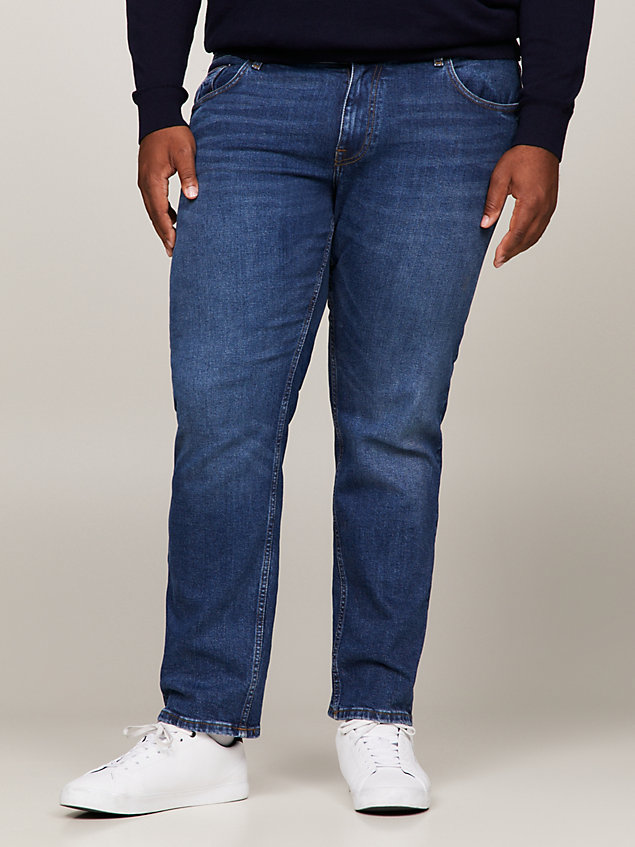 denim plus madison regular jeans met fading voor heren - tommy hilfiger