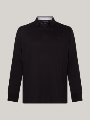 black plus 1985 collection long sleeve regular polo shirt for men tommy hilfiger