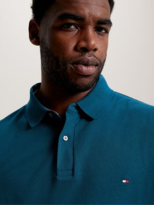 blue plus 1985 collection regular fit long sleeve polo for men tommy hilfiger