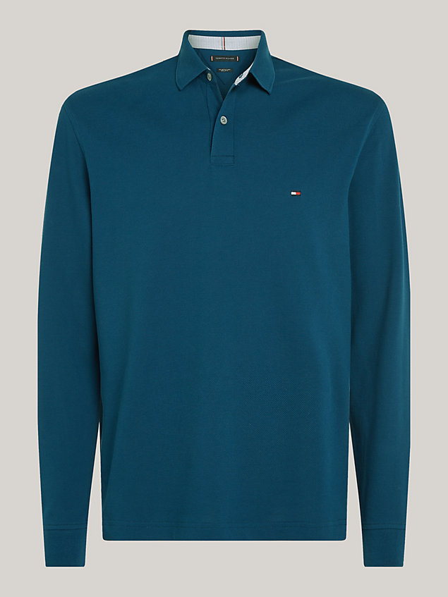 blue plus 1985 collection regular fit long sleeve polo for men tommy hilfiger
