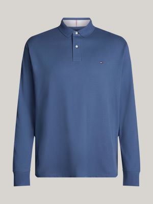 blue plus 1985 collection long sleeve regular polo shirt for men tommy hilfiger