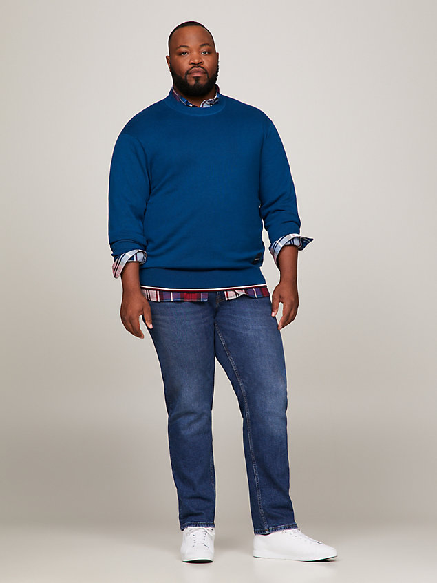 pullover hilfiger monotype plus relaxed fit blue da uomo tommy hilfiger