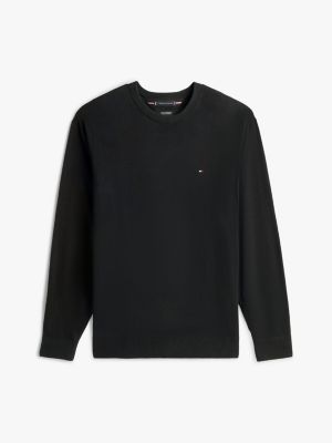 black plus flag embroidery jumper with cashmere for men tommy hilfiger