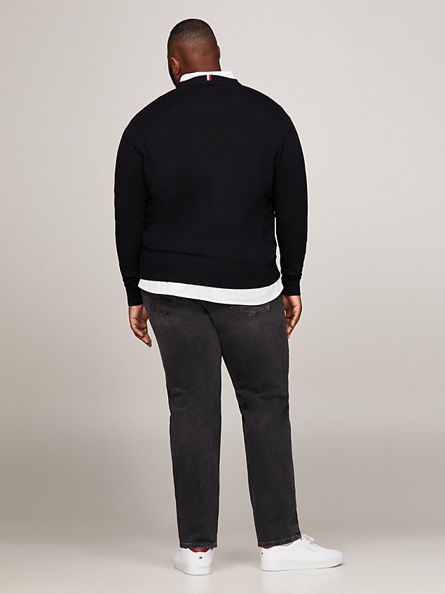 black plus v-neck regular fit jumper for men tommy hilfiger