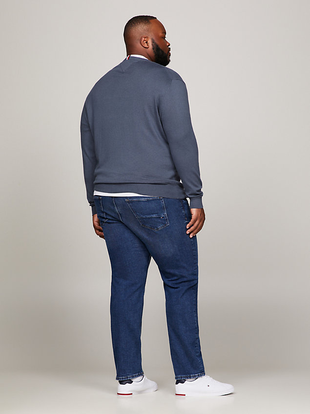 blue plus v-neck regular fit jumper for men tommy hilfiger