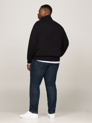 black plus half-zip jumper with cashmere for men tommy hilfiger