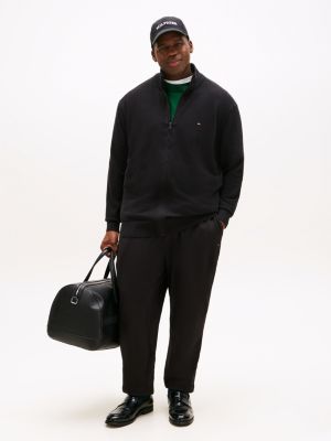 black plus zip-thru jumper with cashmere for men tommy hilfiger